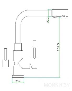 СМЕСИТЕЛЬ ДЛЯ КУХНИ С ПИТЬЕВЫМ КРАНОМ LEDEME L4055-3