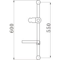 СТОЙКА ДЛЯ ДУША D25ММ, L=600ММ, НЕРЖ., ABS, ХРОМ MELODIA MKP20149P